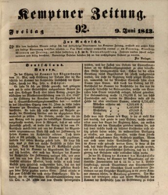 Kemptner Zeitung Freitag 9. Juni 1843