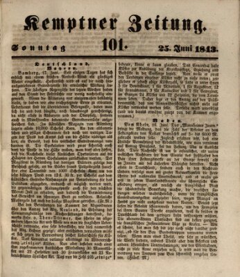 Kemptner Zeitung Sonntag 25. Juni 1843