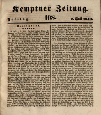 Kemptner Zeitung Freitag 7. Juli 1843