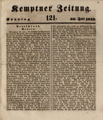 Kemptner Zeitung Sonntag 30. Juli 1843