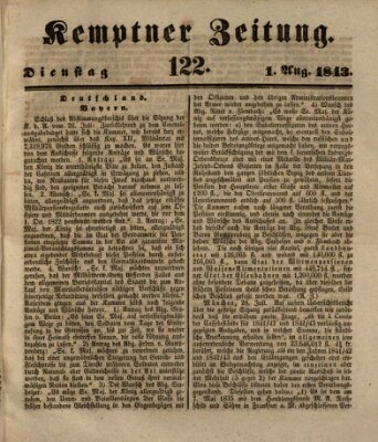 Kemptner Zeitung Dienstag 1. August 1843