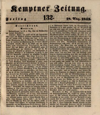 Kemptner Zeitung Freitag 18. August 1843