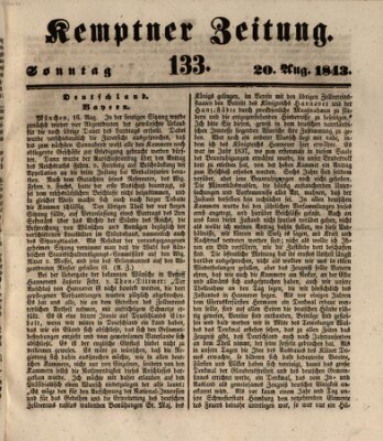 Kemptner Zeitung Sonntag 20. August 1843