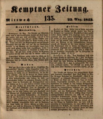 Kemptner Zeitung Mittwoch 23. August 1843