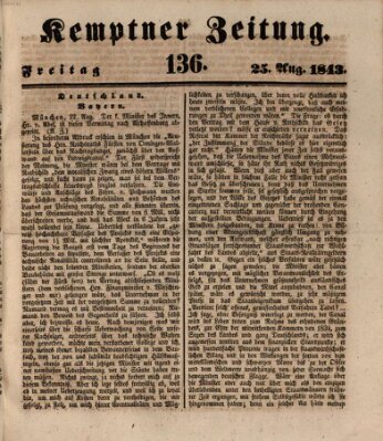 Kemptner Zeitung Freitag 25. August 1843