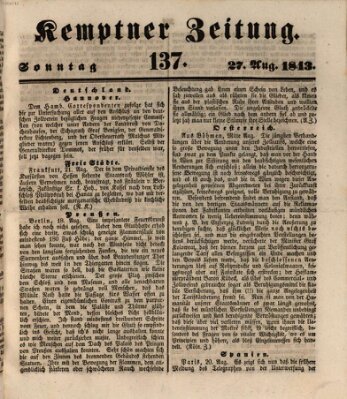 Kemptner Zeitung Sonntag 27. August 1843