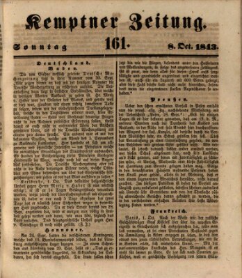 Kemptner Zeitung Sonntag 8. Oktober 1843