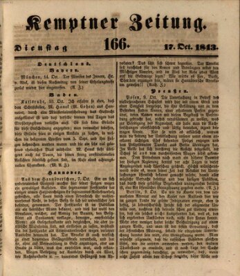 Kemptner Zeitung Dienstag 17. Oktober 1843