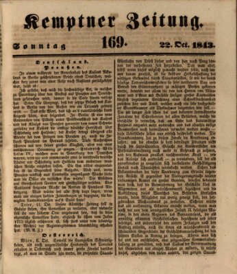 Kemptner Zeitung Sonntag 22. Oktober 1843