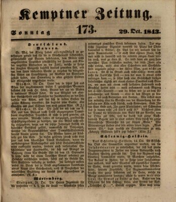 Kemptner Zeitung Sonntag 29. Oktober 1843