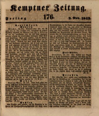 Kemptner Zeitung Freitag 3. November 1843