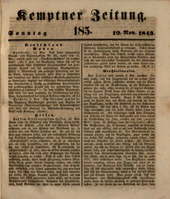 Kemptner Zeitung Sonntag 19. November 1843