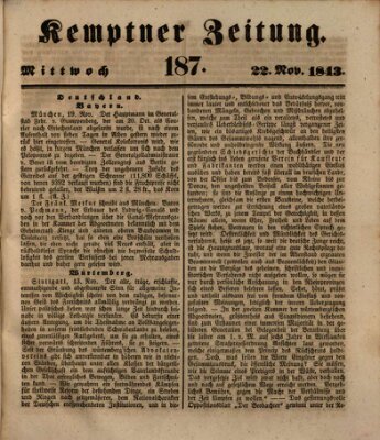 Kemptner Zeitung Mittwoch 22. November 1843