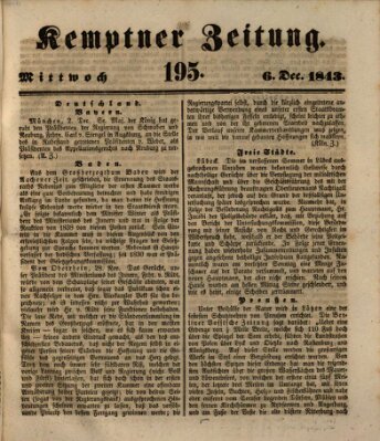 Kemptner Zeitung Mittwoch 6. Dezember 1843