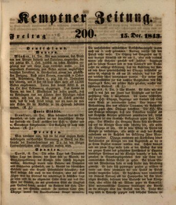 Kemptner Zeitung Freitag 15. Dezember 1843