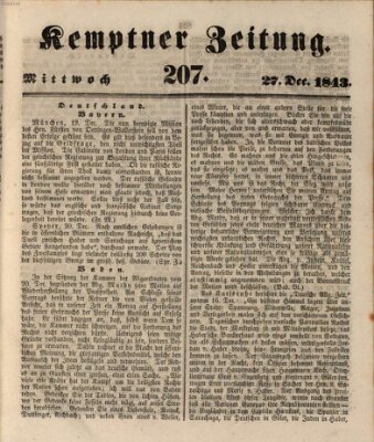 Kemptner Zeitung Mittwoch 27. Dezember 1843