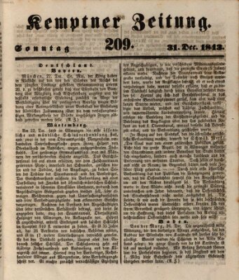 Kemptner Zeitung Sonntag 31. Dezember 1843