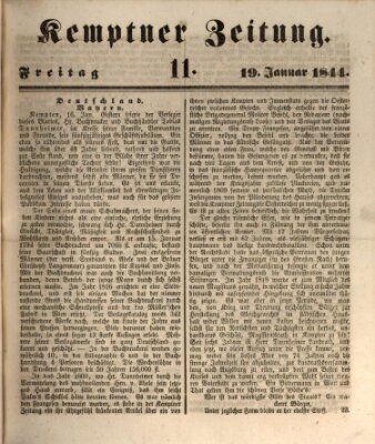 Kemptner Zeitung Freitag 19. Januar 1844