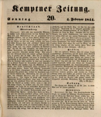 Kemptner Zeitung Sonntag 4. Februar 1844