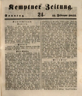 Kemptner Zeitung Sonntag 11. Februar 1844