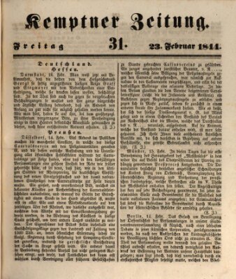 Kemptner Zeitung Freitag 23. Februar 1844