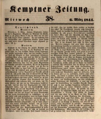 Kemptner Zeitung Mittwoch 6. März 1844