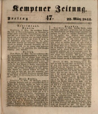 Kemptner Zeitung Freitag 22. März 1844