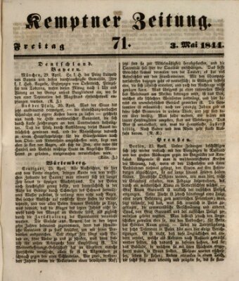 Kemptner Zeitung Freitag 3. Mai 1844