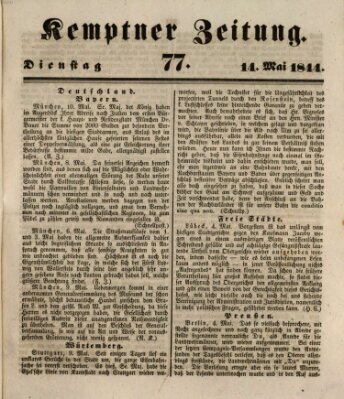 Kemptner Zeitung Dienstag 14. Mai 1844