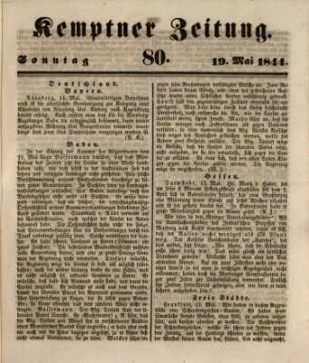 Kemptner Zeitung Sonntag 19. Mai 1844