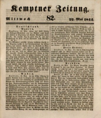 Kemptner Zeitung Mittwoch 22. Mai 1844