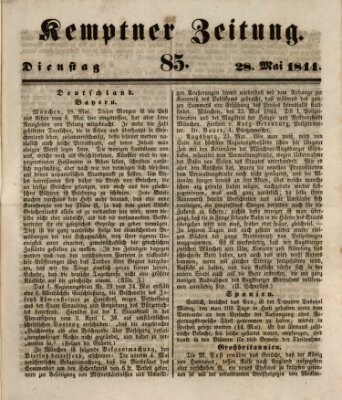 Kemptner Zeitung Dienstag 28. Mai 1844