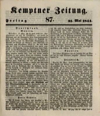 Kemptner Zeitung Freitag 31. Mai 1844