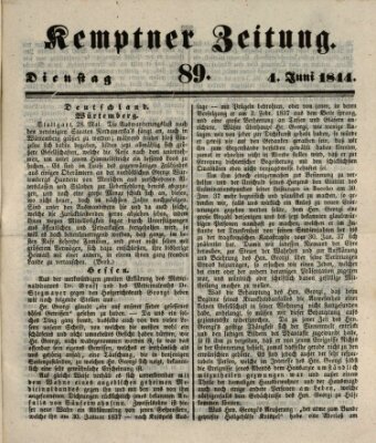 Kemptner Zeitung Dienstag 4. Juni 1844