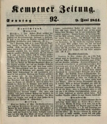 Kemptner Zeitung Sonntag 9. Juni 1844