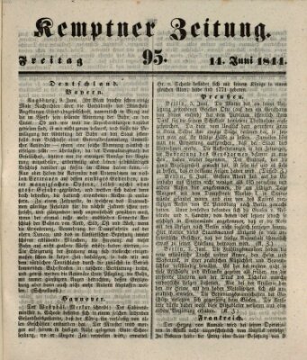 Kemptner Zeitung Freitag 14. Juni 1844