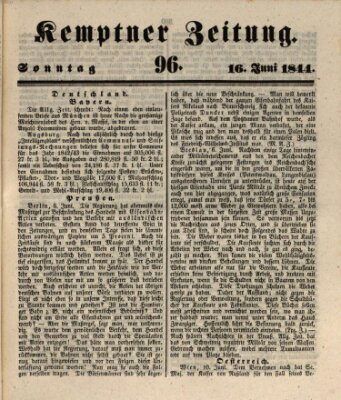 Kemptner Zeitung Sonntag 16. Juni 1844