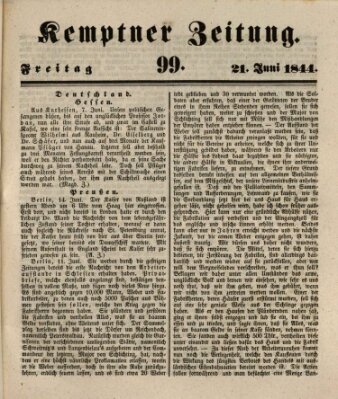 Kemptner Zeitung Freitag 21. Juni 1844