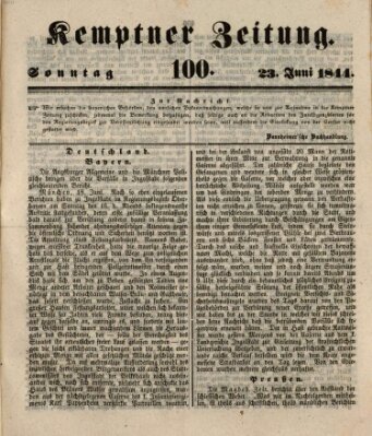 Kemptner Zeitung Sonntag 23. Juni 1844