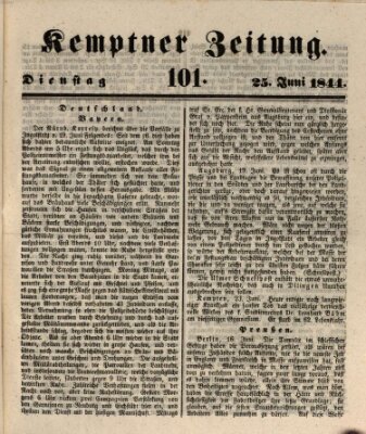 Kemptner Zeitung Dienstag 25. Juni 1844