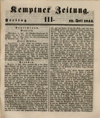 Kemptner Zeitung Freitag 12. Juli 1844