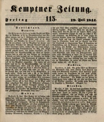 Kemptner Zeitung Freitag 19. Juli 1844