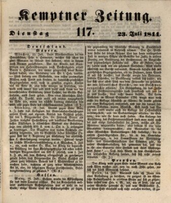 Kemptner Zeitung Dienstag 23. Juli 1844