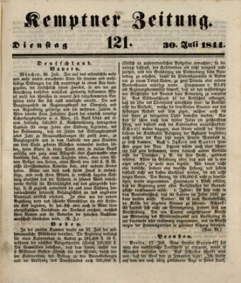 Kemptner Zeitung Dienstag 30. Juli 1844