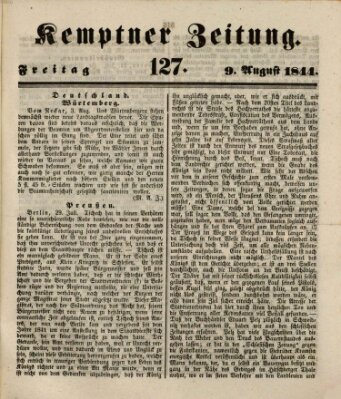 Kemptner Zeitung Freitag 9. August 1844