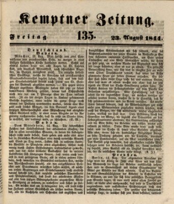 Kemptner Zeitung Freitag 23. August 1844