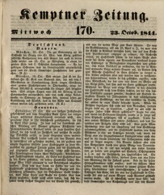 Kemptner Zeitung Mittwoch 23. Oktober 1844