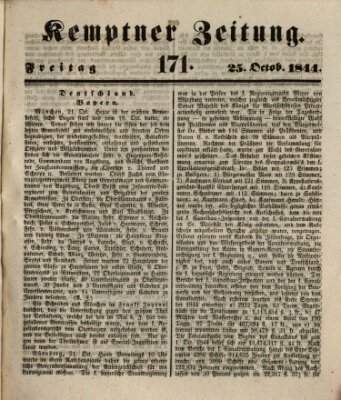 Kemptner Zeitung Freitag 25. Oktober 1844