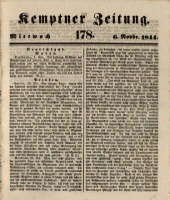 Kemptner Zeitung Mittwoch 6. November 1844