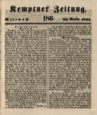 Kemptner Zeitung Mittwoch 20. November 1844